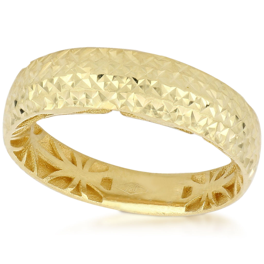 ANELLO FASCINE IN ORO GIALLO 18 CARATI MARTELLATO LUCIDO