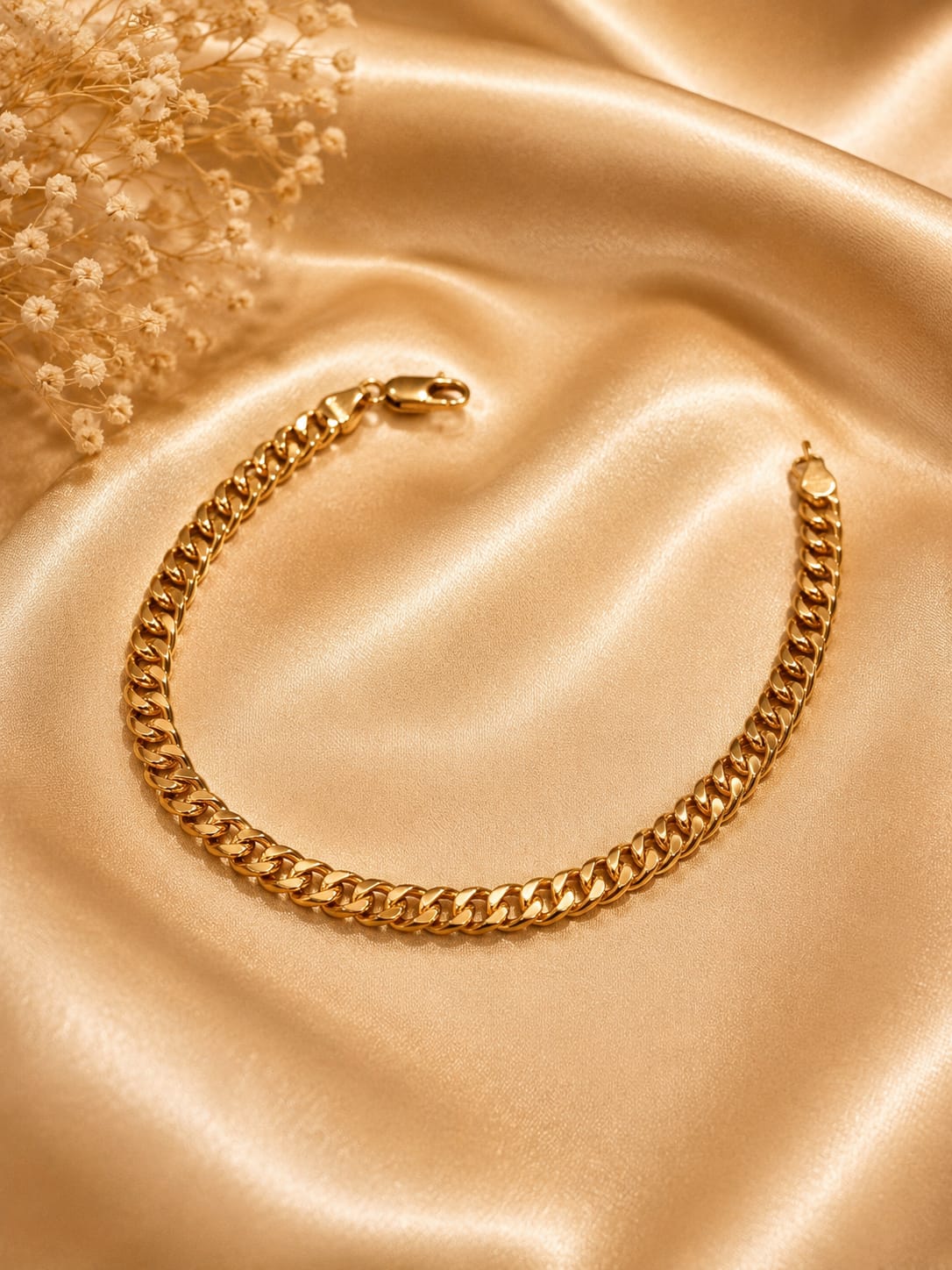 BRACCIALE CATENA MAGLIA GRUMETTA ORO GIALLO 18 CARATI