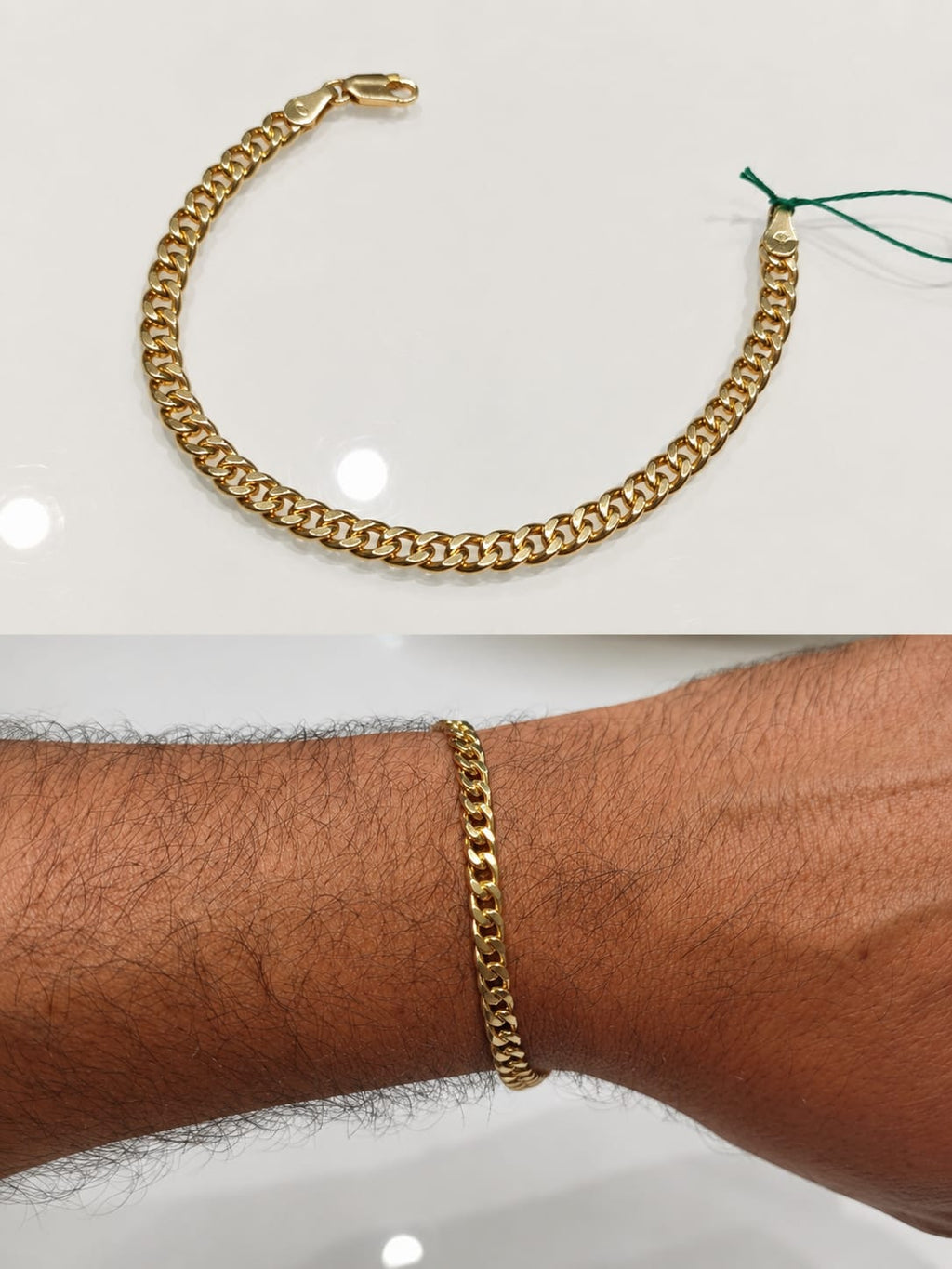 BRACCIALE CATENA MAGLIA GRUMETTA ORO GIALLO 18 CARATI