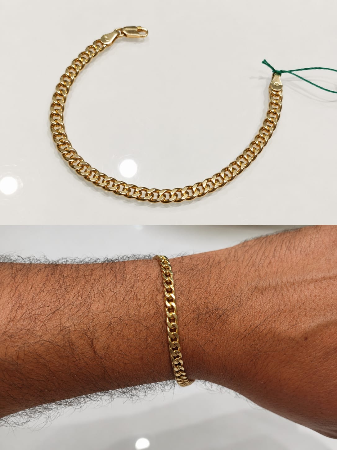 BRACCIALE CATENA MAGLIA GRUMETTA ORO GIALLO 18 CARATI