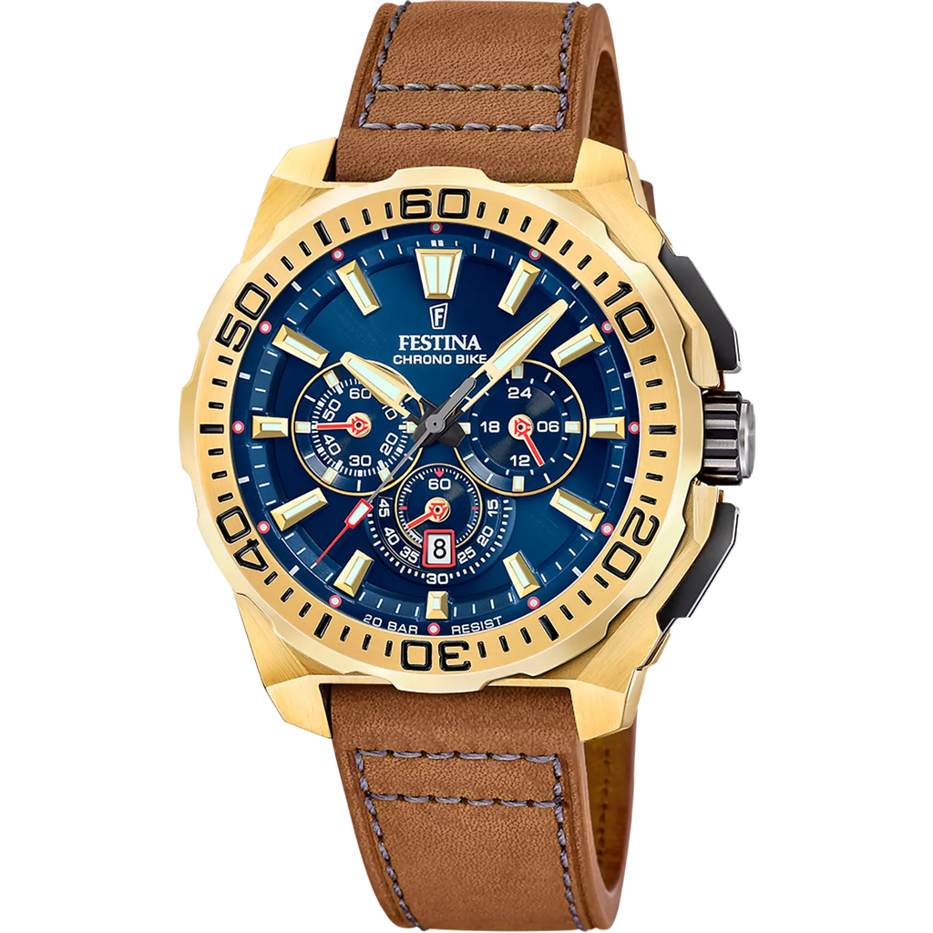 OROLOGIO DA UOMO FESTINA CHRONO BIKE F20728/1 BLU CINTURINO IN PELLE